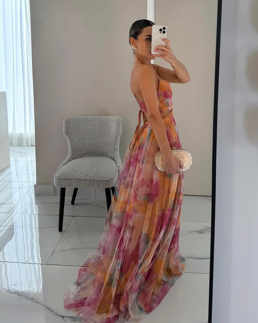 Ludovica™ | Robe longue à imprimé fleuri