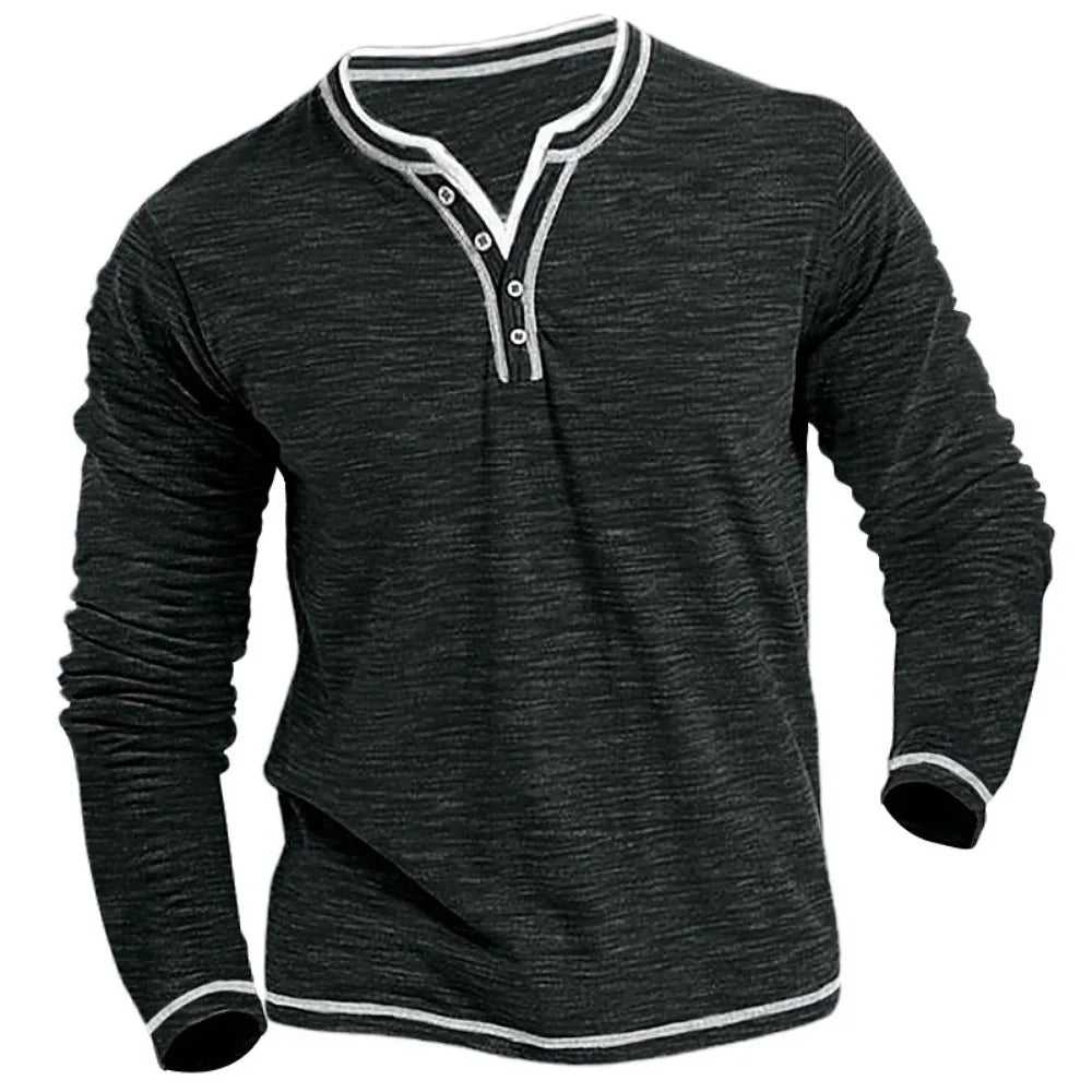Marcello™ | T-shirt à manches longues col V – Collection 2025