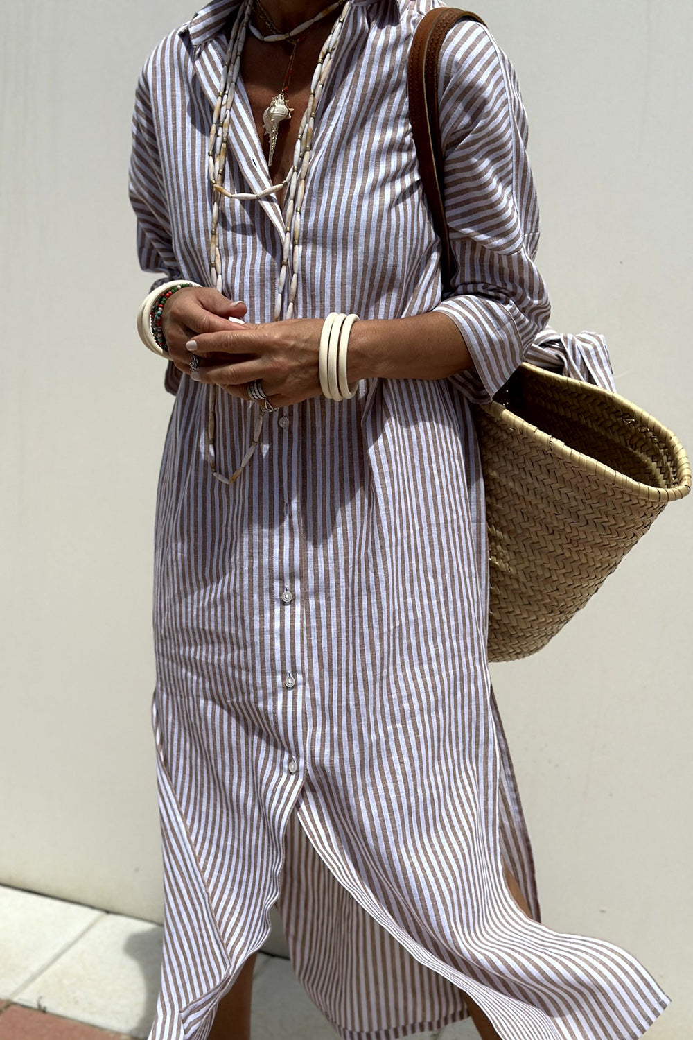 Serenella™ | Robe-chemise rayée élégante et confortable