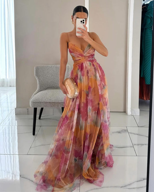 Ludovica™ | Robe longue à imprimé fleuri