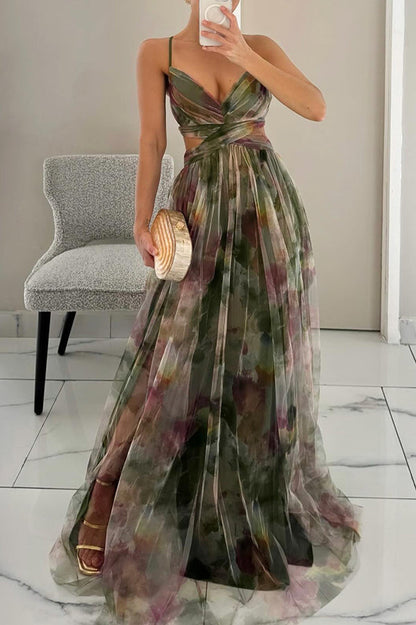 Ludovica™ | Robe longue à imprimé fleuri