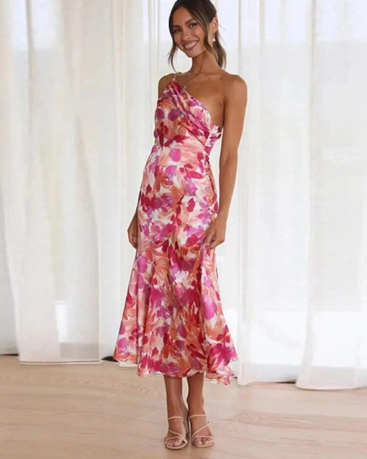 Sienna™ | Robe longue asymétrique à motif fleuri pour femme