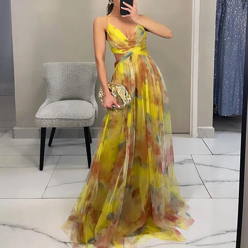 Ludovica™ | Robe longue à imprimé fleuri