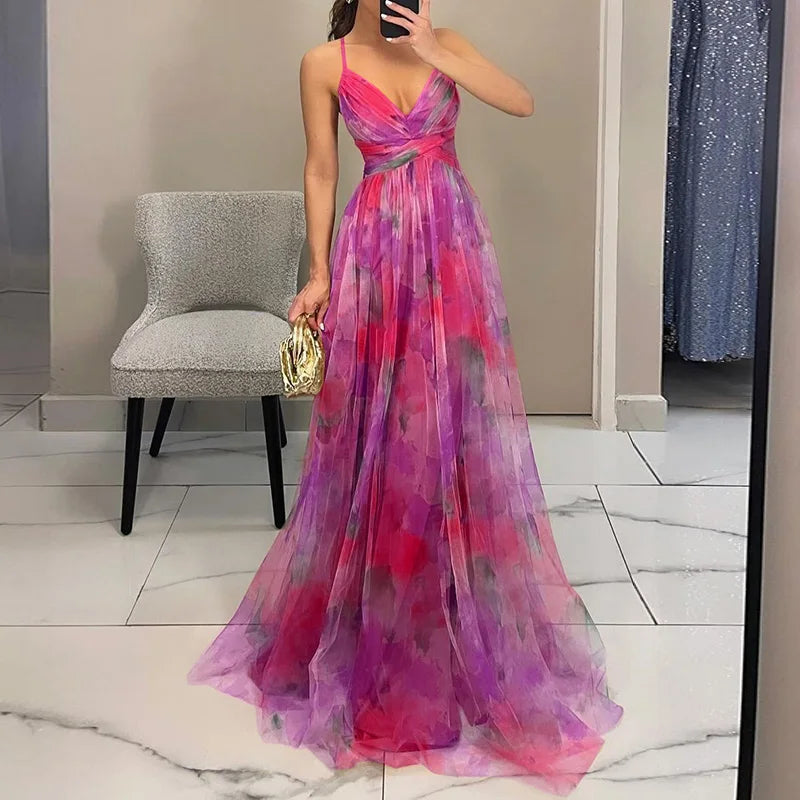 Ludovica™ | Robe longue à imprimé fleuri