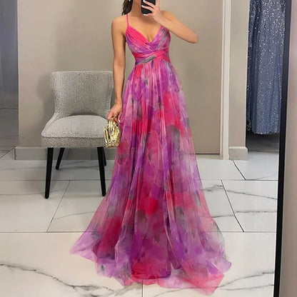 Ludovica™ | Robe longue à imprimé fleuri